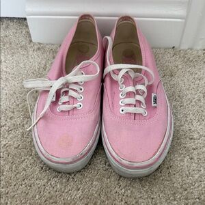 Vans Light Pink Canvas Shoes with White Laces
